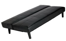 Black Faux Leather 2-Seater