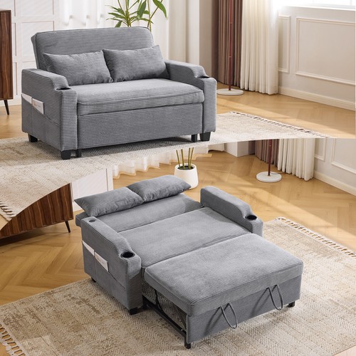 Seater sofa bed grey living - 2,
